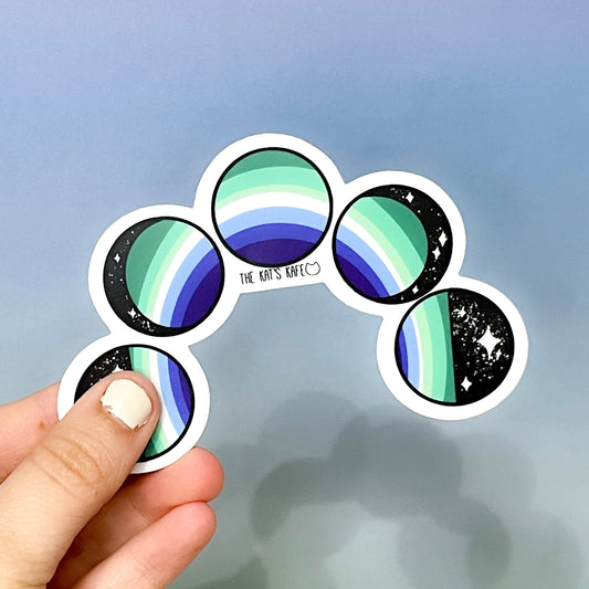 Gay Men Pride, Vinyl Stickers, LGBTQ Pride Stickers, 4” x 2”, Witchy, Moon Art, Planner Stickers, Stickers For Hydro Flask